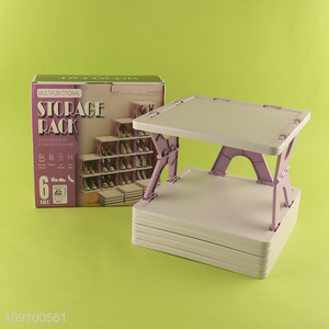 Factory Supply Plastic Shoe Rack 5 Tier Foldable Shoe Rack Organizer