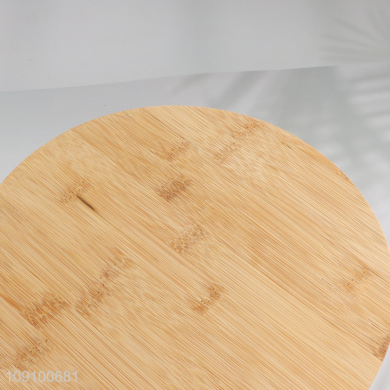 Factory price bamboo round fruit plate snack plate for sale