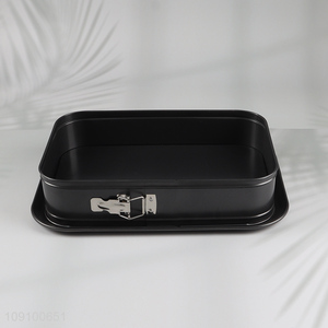 Good quality black non-stick rectangle baking pan with tray