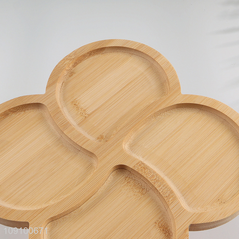 China factory bamboo Four-leaf Clover Dinner Plate Creative Fruit Plate