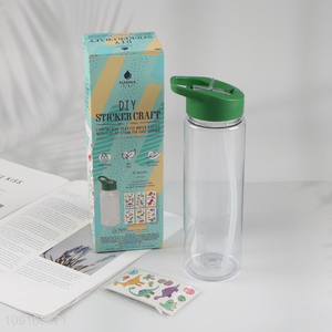 China factory transparent water bottle with diy sticker