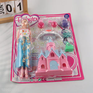 New Product Plastic Kids Girls Pretend Play Dress-Up Doll Set