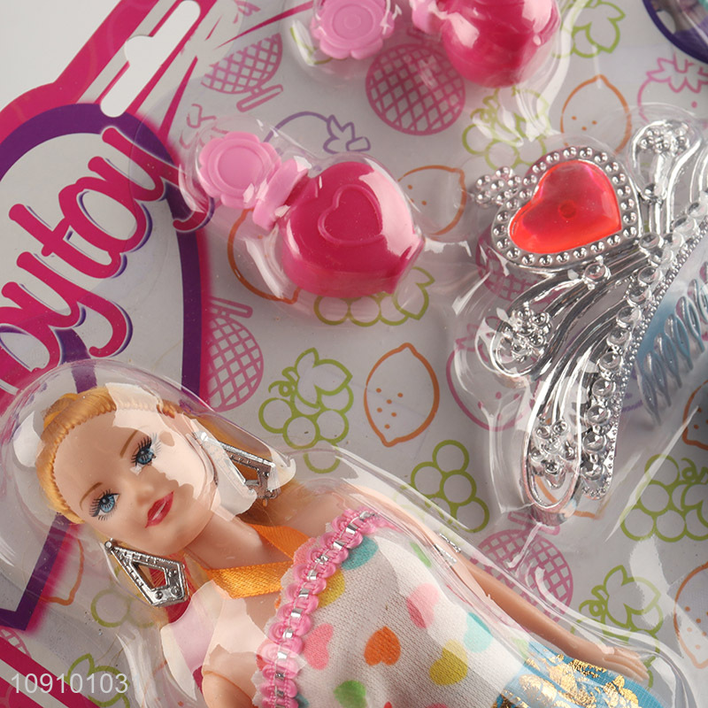 New Product Plastic Kids Girls Pretend Play Dress-Up Doll Set