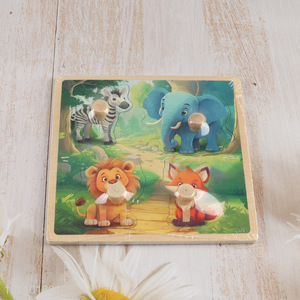 Good quality animal shape wooden baby 3d puzzle toys educational toys