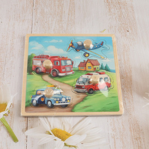 Hot products traffic series wooden baby 3d puzzle toys for sale