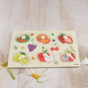Low price fruits series wooden baby 3d puzzle toys jigsaw games