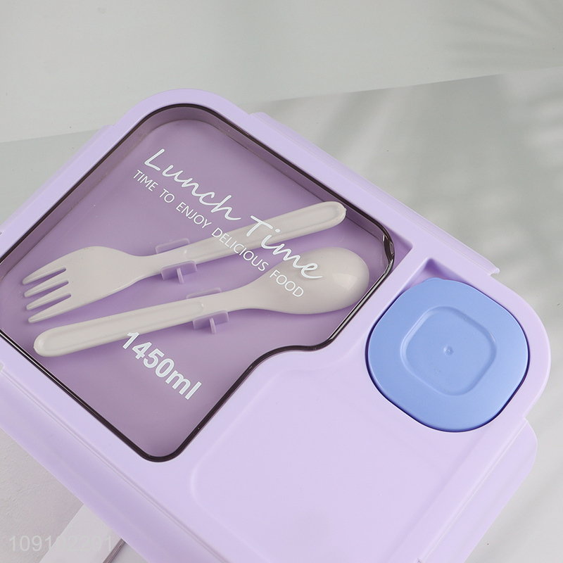 Top quality 1450ml portable school kids lunch box with tableware