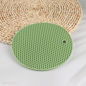 Yiwu market round silicone heat-resistant hot pad dinner mat