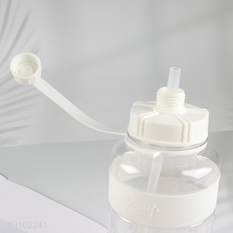 Good selling portable plastic 1500ml water bottle with straw