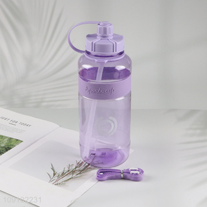 New arrival portable 2000ml plastic water bottle with straw