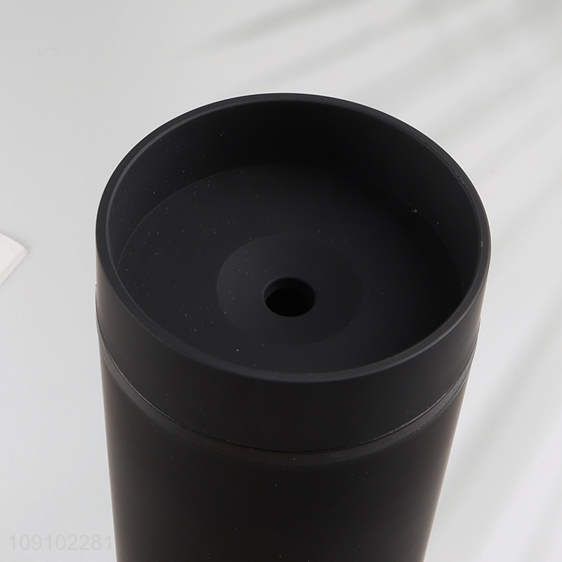 China products black plastic water cup drinking cup with lid and straw