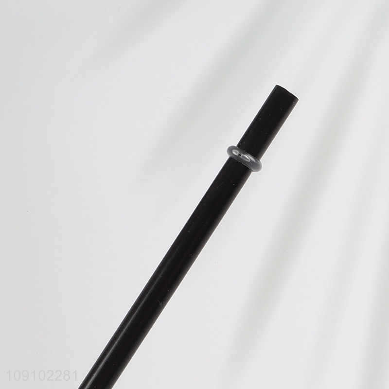 China products black plastic water cup drinking cup with lid and straw