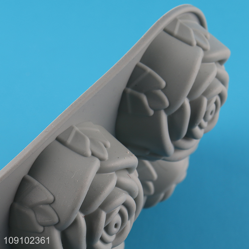 Hot Selling 6-Cavity Flower Silicone Cake Molds for Soap Pudding Chocolate