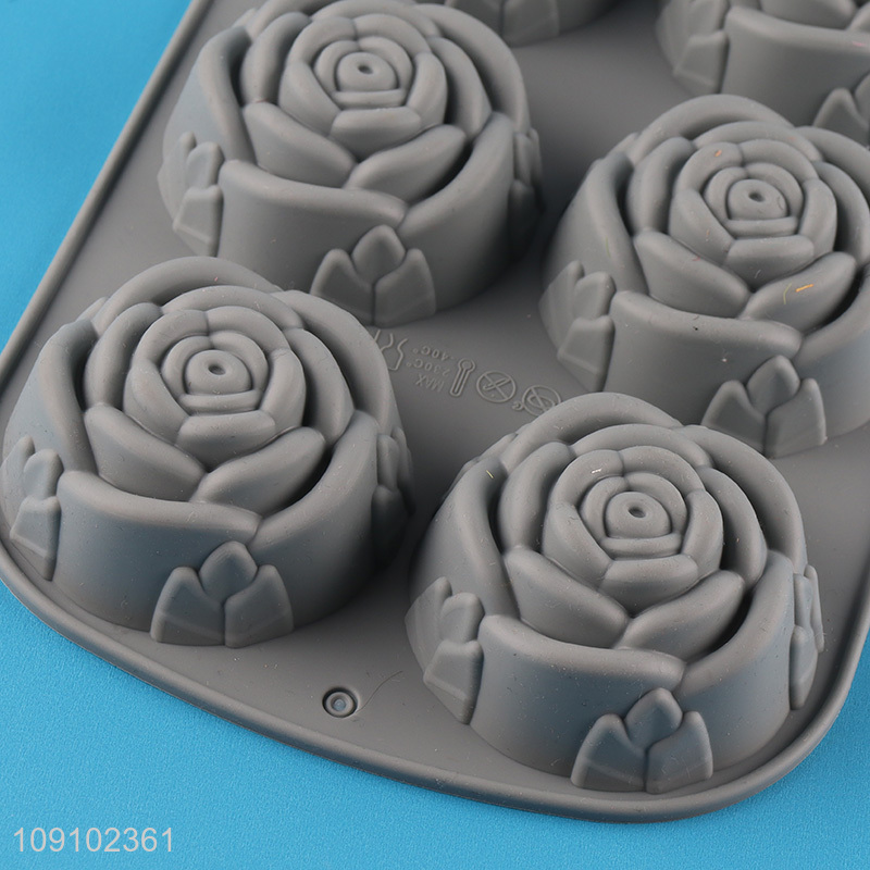 Hot Selling 6-Cavity Flower Silicone Cake Molds for Soap Pudding Chocolate
