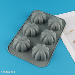 Factory Supply 6-Cavity Pumpkin Silicone Cake Molds for for Candy Jelly