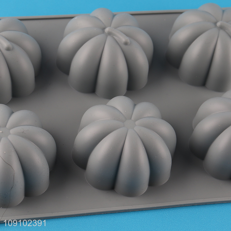 Factory Supply 6-Cavity Pumpkin Silicone Cake Molds for for Candy Jelly