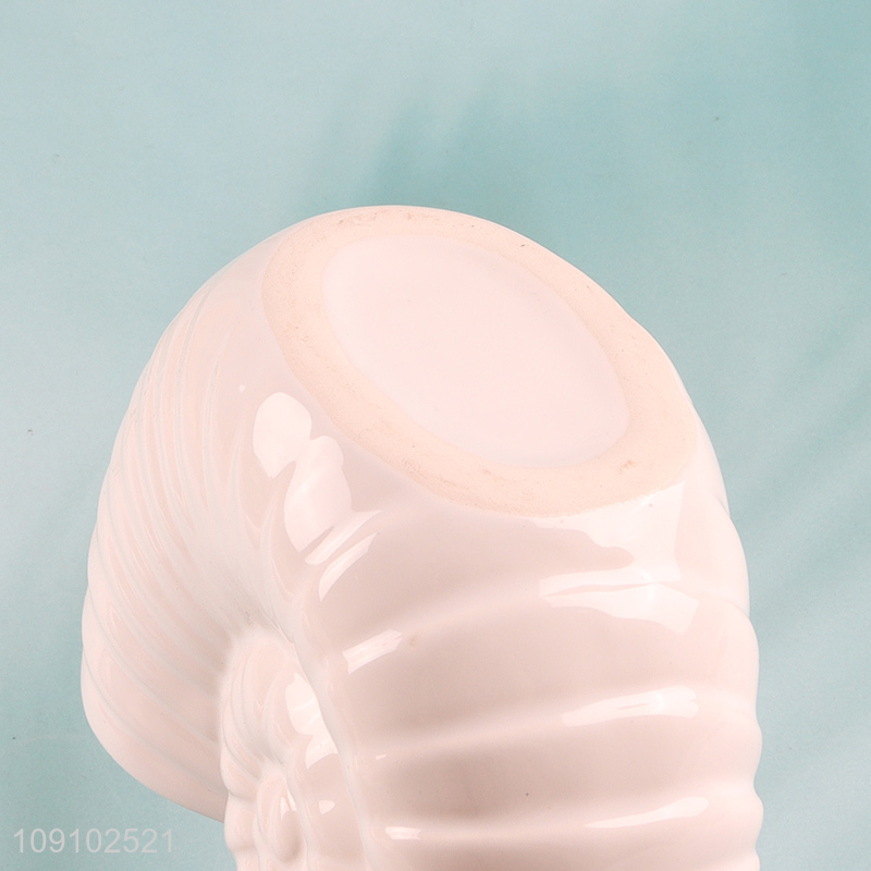 Low price shell shape bathroom accessories ceramic toothbrush holder