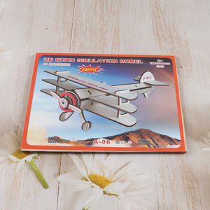 China factory 3d wood simulation model airplane puzzle toys for kids