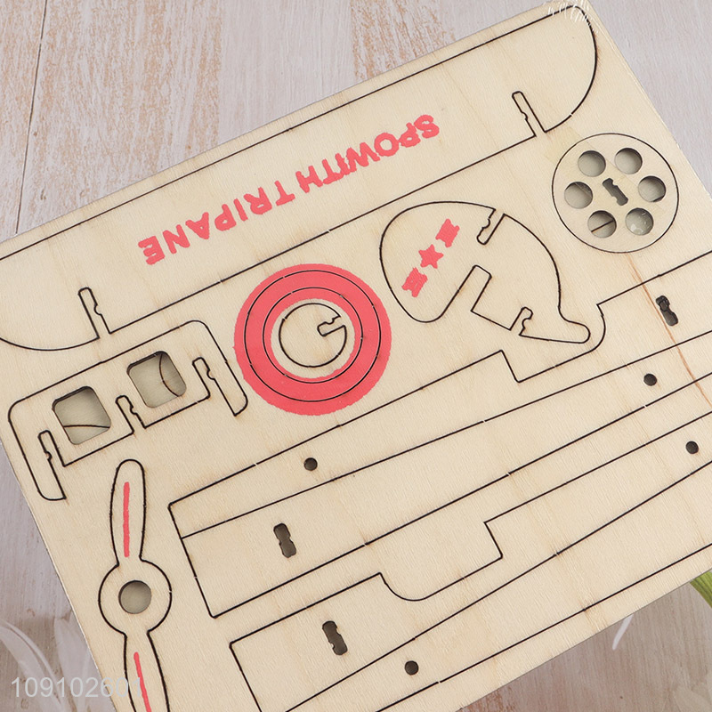 China factory 3d wood simulation model airplane puzzle toys for kids