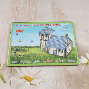 Factory price 3d wood simulation model western style farmhouse puzzle toys