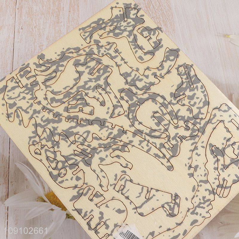 China products 3d wood simulation model dinosaur puzzle toys for kids