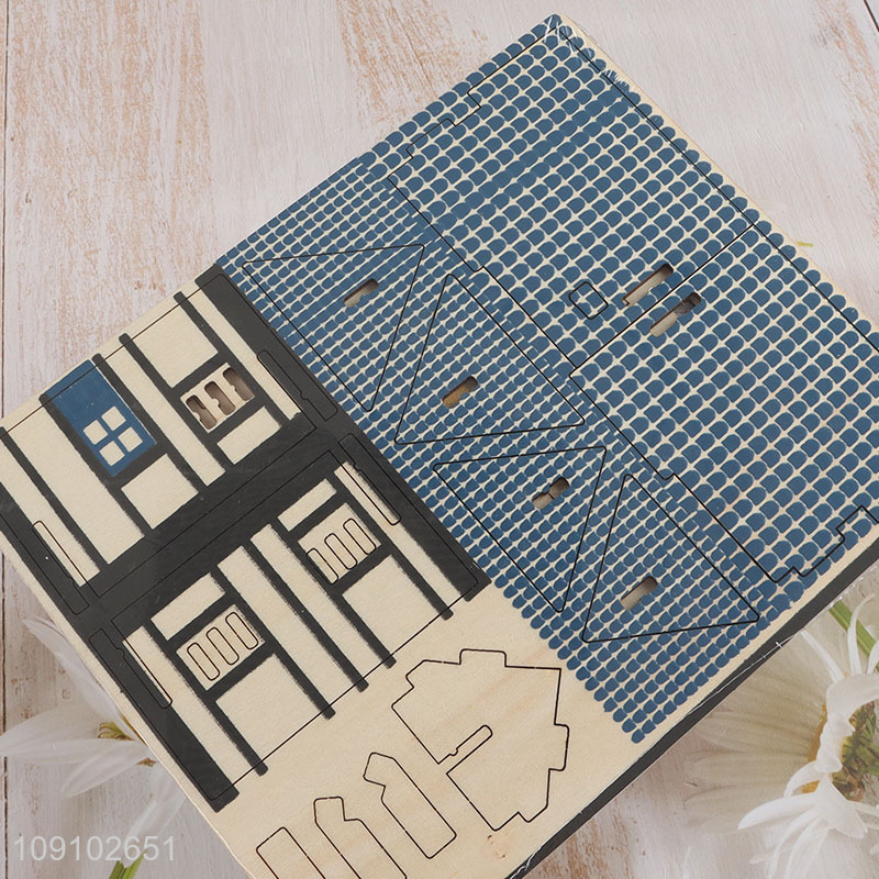 Factory price 3d wood simulation model western style farmhouse puzzle toys