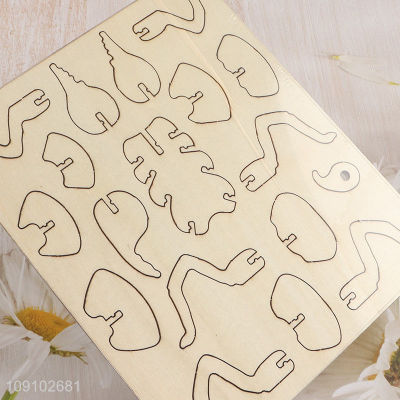 Best selling 3d wood simulation model children Scorpion puzzle toys