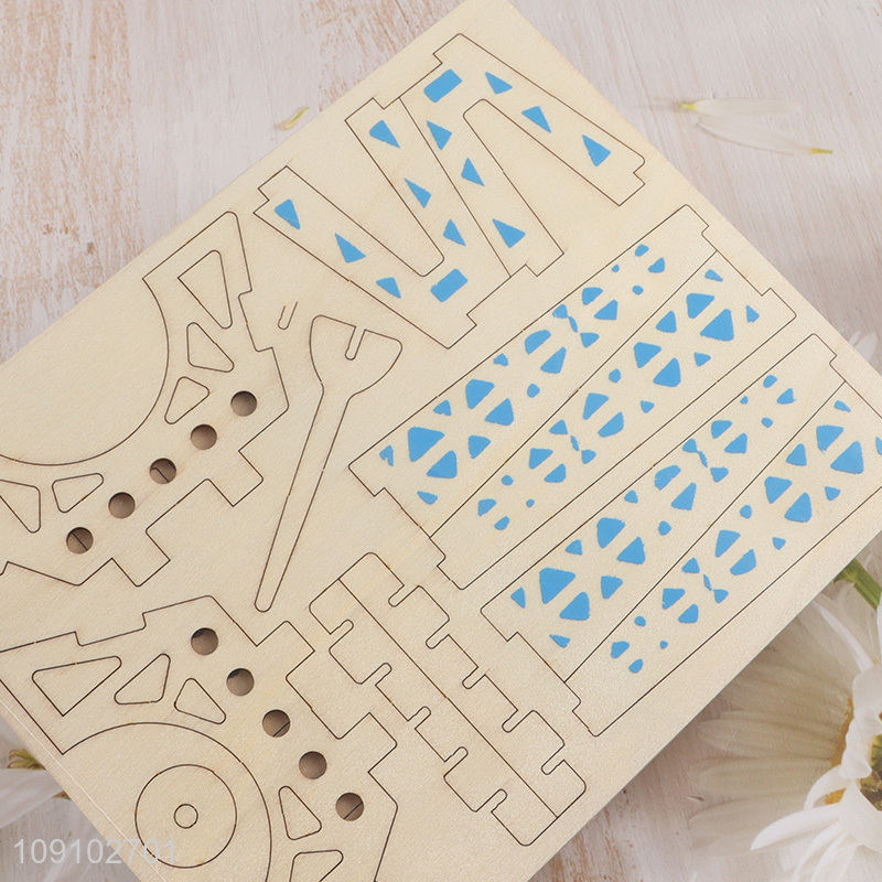 Hot selling 3d wood simulation model Eiffel tower puzzle toys for kids