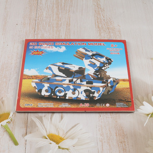 New product children 3d wood simulation model tank puzzle toys