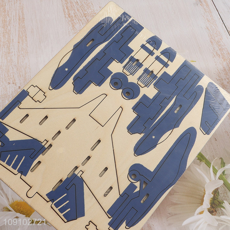Hot products 3d wood simulation model airplane puzzle toys for kids