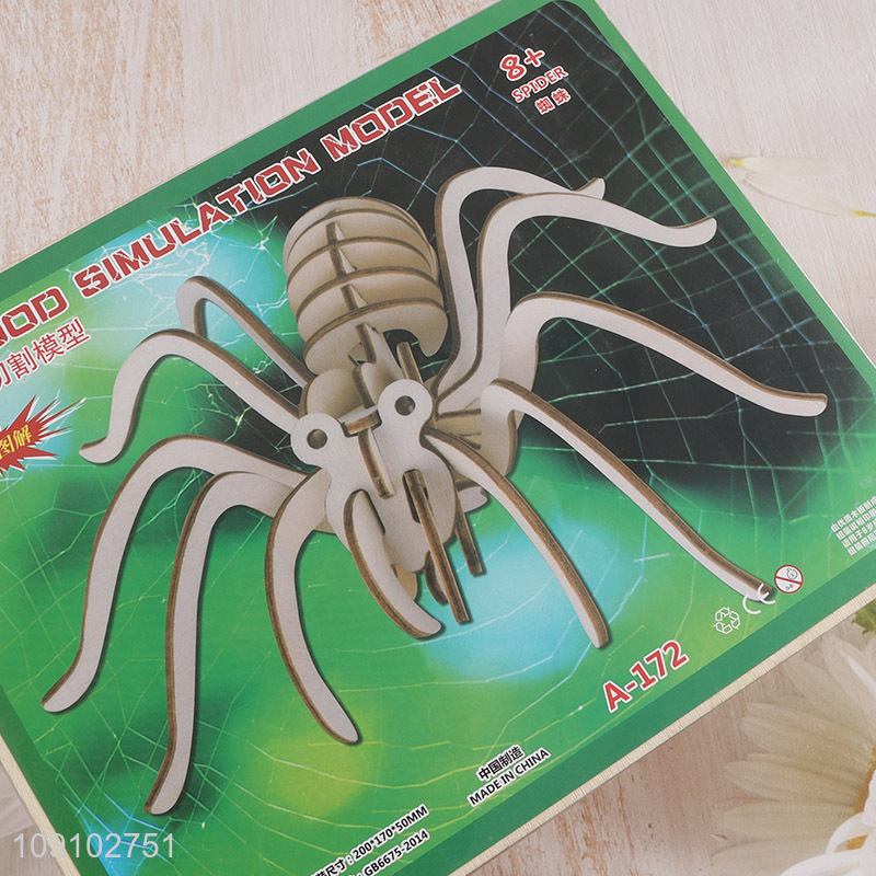 Best sale 3d wood simulation model spider puzzle toy educational toy