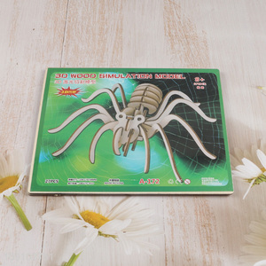 Best sale 3d wood simulation model spider puzzle toy educational toy
