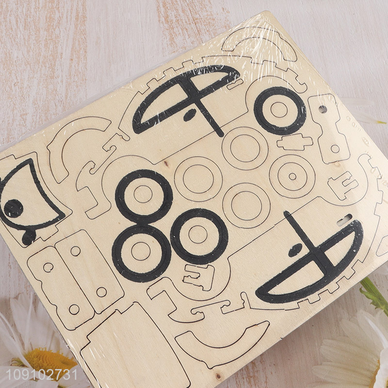 Good quality kids educational toy 3d wood simulation model puzzle toy