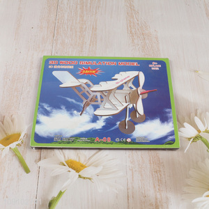 Hot items 3d wood simulation model biplane puzzle toys for children
