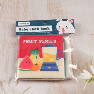 Hot selling fruits series baby cloth book baby early educational toys