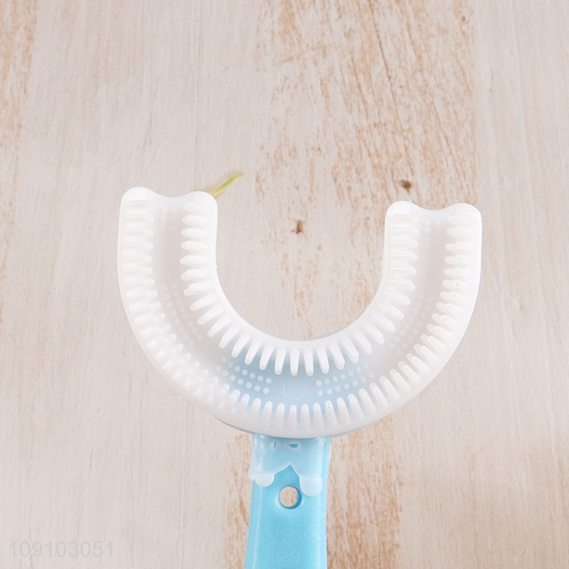 Most popular multicolor u-shaped children toothbrush for teeth cleaning
