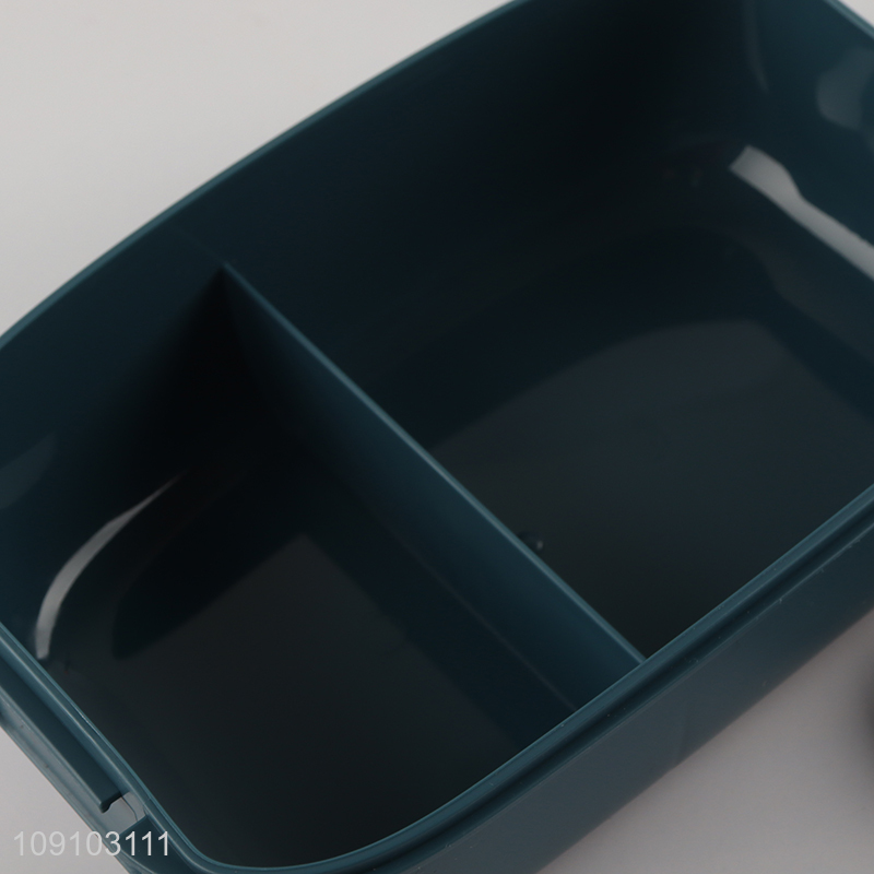 New Arrival 2-Compartment Plastic Bento Lunch Box with Cutlery