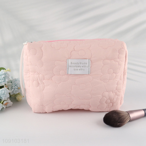 High Quality Quilted Makeup Bag Travel Toiletry Bag with Zipper