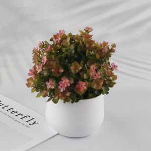 Factory Supply Mini Artificial Potted Plants for Indoor Outdoor Decor