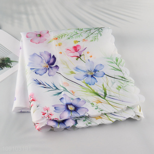 Hot Selling Floral Print Polyester Tablecloth Washable Table Cloth