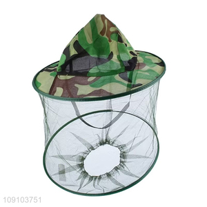 Good Quality Camouflage Beekeeping Cap Anti-Mosquito Mesh Hat for Fishing