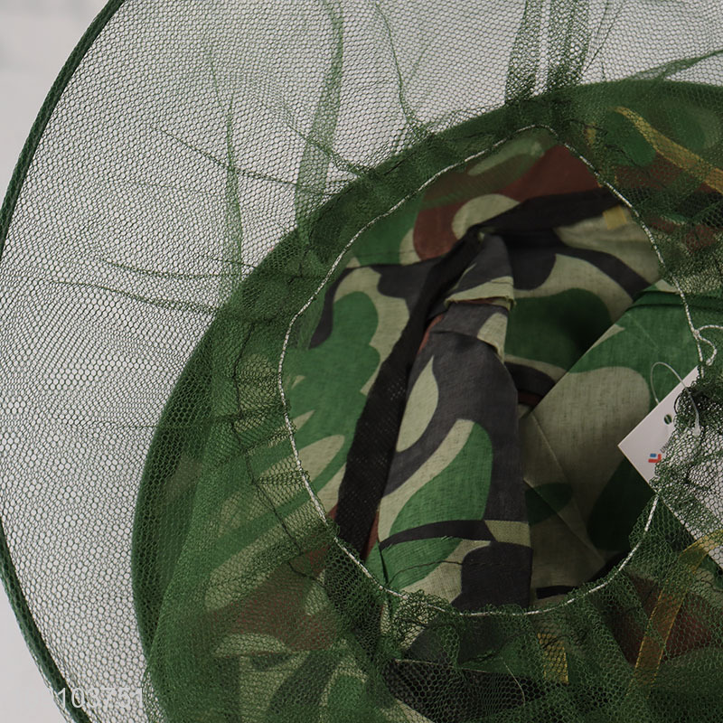 Good Quality Camouflage Beekeeping Cap Anti-Mosquito Mesh Hat for Fishing