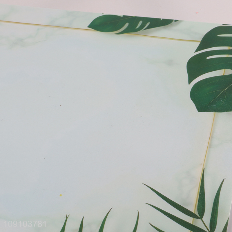 New Product Leaf Printed Pvc Placemat Heat Resistant Non-Slip Placemat