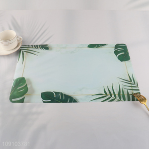 New Product Leaf Printed Pvc <em>Placemat</em> Heat Resistant Non-Slip <em>Placemat</em>