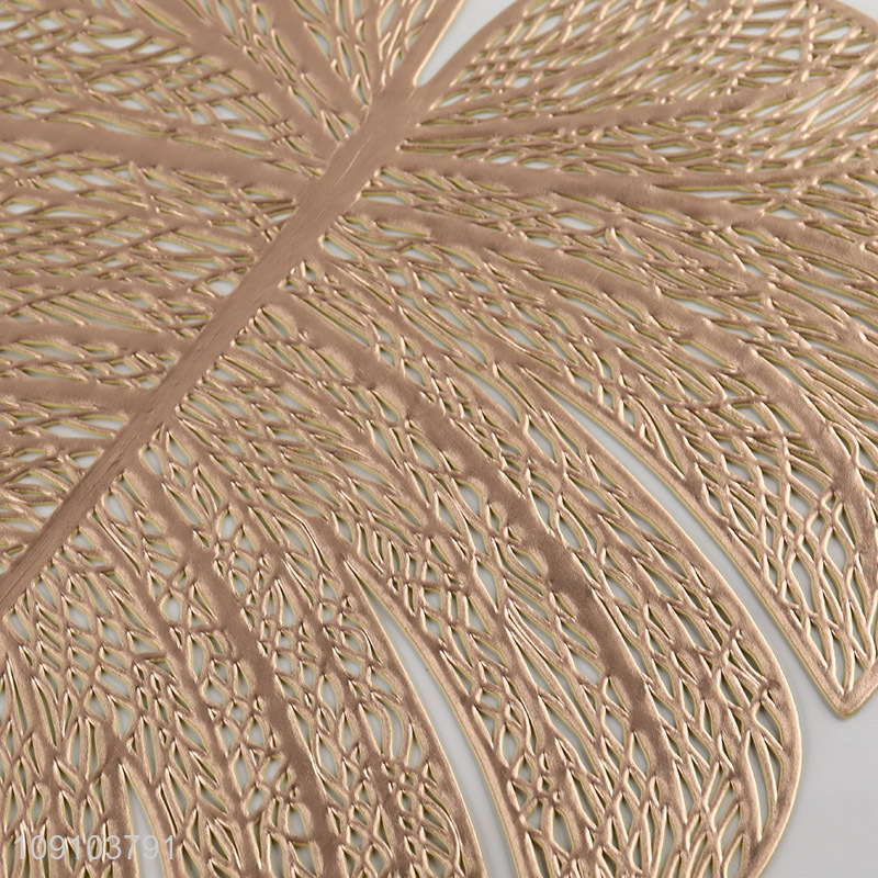 High Quality Leaf Shaped Vinyl Placemats Tropical Palm Leaf Table Mats