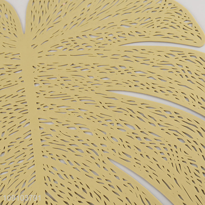 High Quality Leaf Shaped Vinyl Placemats Tropical Palm Leaf Table Mats