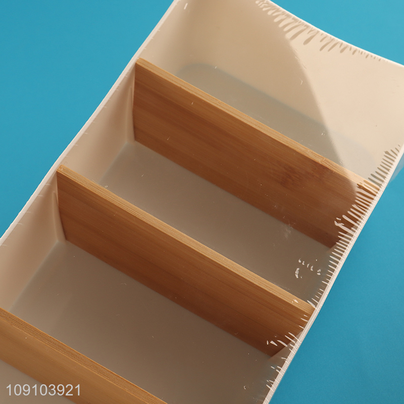 New Arrival 4-Compartment Desk Storage Box Plastic Desktop Organizer