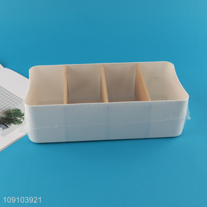 New Arrival 4-Compartment Desk Storage Box Plastic Desktop Organizer
