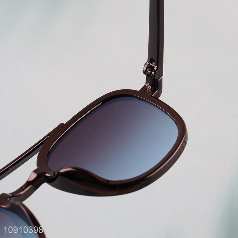 High Quality Tendy Sunglasses Plastic Blue Mirror Sunglasses for Women Men