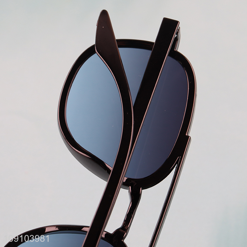 High Quality Tendy Sunglasses Plastic Blue Mirror Sunglasses for Women Men